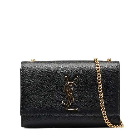 YSL Saint Laurent KATE SMALL CHAIN BAG IN GRAIN DE POUDRE LEATHER! MSRP $2100 - Picture 2 of 16